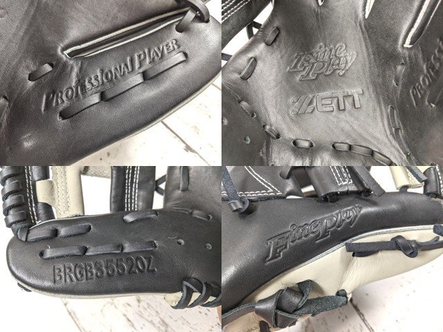 【11yt031】一般軟式野球用グローブ ZETT ゼット Fine play ファインプレイ BRGB35520Z ブラック×グレー 右投げ オールラウンド用◆D08♪_画像5