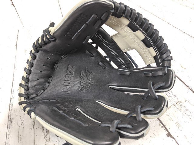 【11yt031】一般軟式野球用グローブ ZETT ゼット Fine play ファインプレイ BRGB35520Z ブラック×グレー 右投げ オールラウンド用◆D08♪_画像4