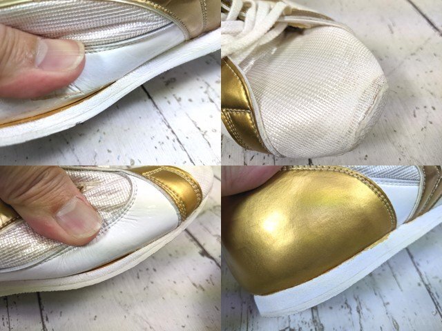 【10yt391】格闘技 ボクシング用品 ボクシングシューズ MIZUNO ミズノ ホワイト×ゴールド サイズ：26.0㎝◆p59♪_画像5