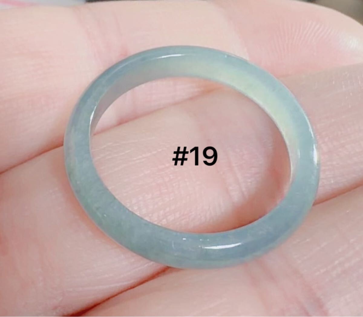 CS-0095天然本翡翠《本物保証》 藍水翡翠 指輪約19号 一点物 希少 縁起物 お守り 魔除け 昇進 成功 風水 金運 財運 幸運 幸福_画像1