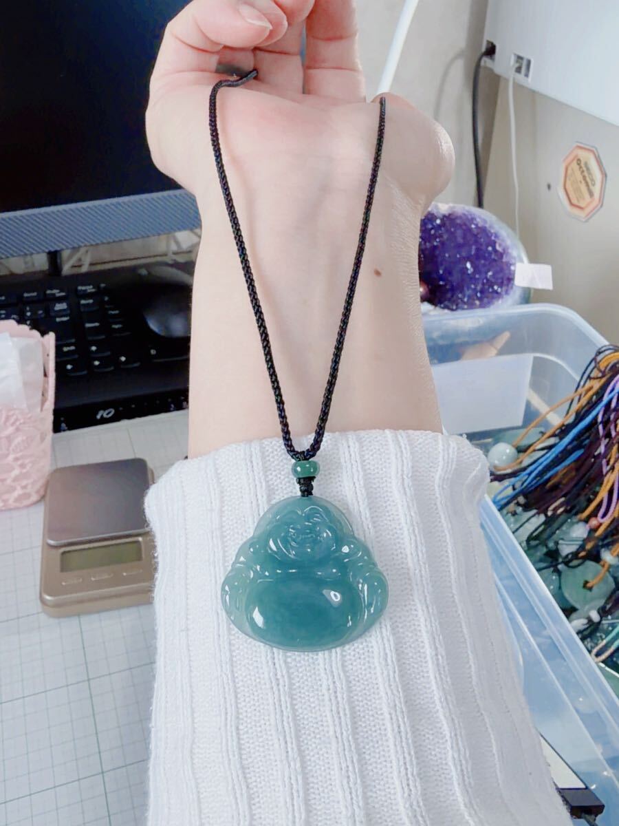 CS-0001天然本翡翠《本物保証》 ひすいペンダント 一点物 魔除け 昇進 成功 風水 金運 財運 幸運 幸福 縁起物 パワーストーン_画像5