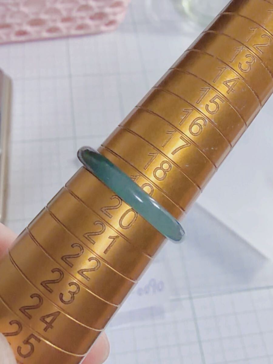 CS-0090天然本翡翠《本物保証》 藍水翡翠 指輪約19~20号 一点物 希少 縁起物 お守り 魔除け 昇進 成功 風水 金運 財運 幸運 幸福_画像4