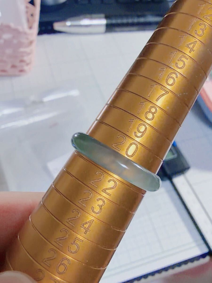 CS-0086天然本翡翠《本物保証》 藍水翡翠 指輪約21号 一点物 希少 縁起物 お守り 魔除け 昇進 成功 風水 金運 財運 幸運 幸福_画像4