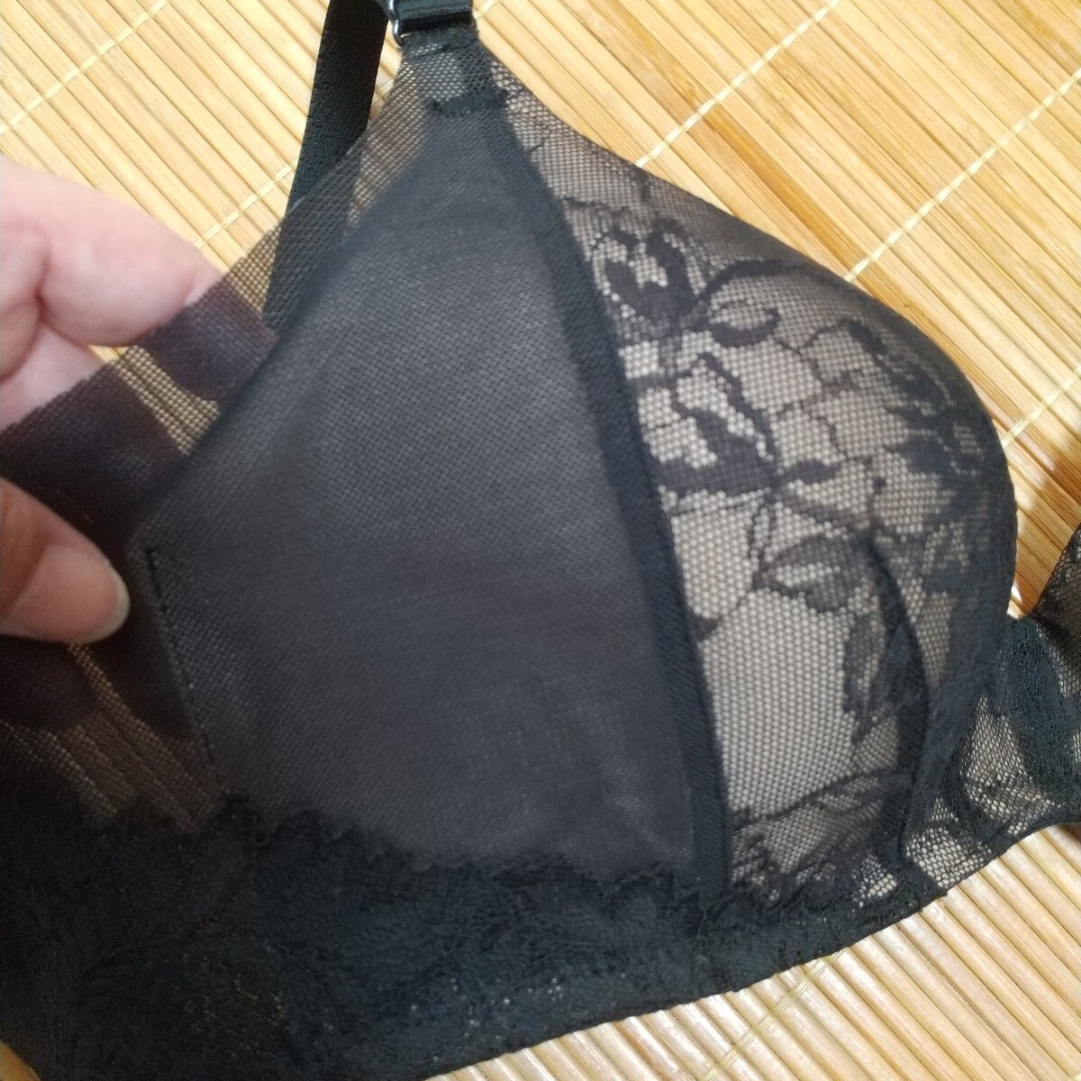 ワコール Date シンクロブラ ブラジャー ノンワイヤーショーツ L セット wing 未使用・タグ付き 黒 【即決】_画像6