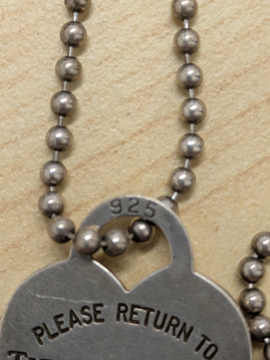 TIFFANY＆ Co. ティファニー リターントゥ ハートタグ ネックレス SV925 ロングチェーン約46cm_画像3