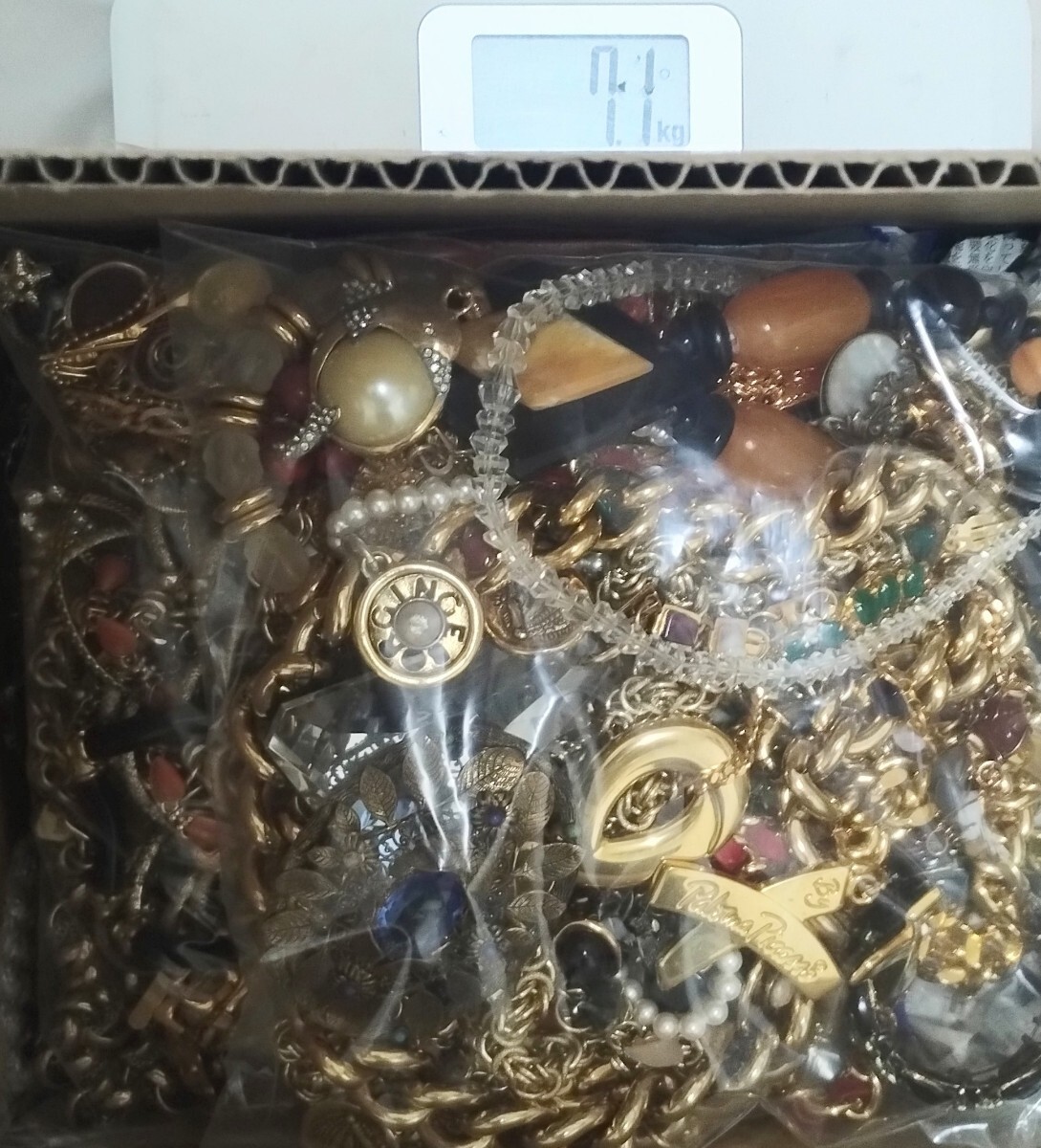 [1 иен ~] позолоченный аксессуары много суммировать примерно 7.1kg K10×SV кольцо натуральный камень жемчуг бренд SV печать есть колье breath др. декортивный элемент 