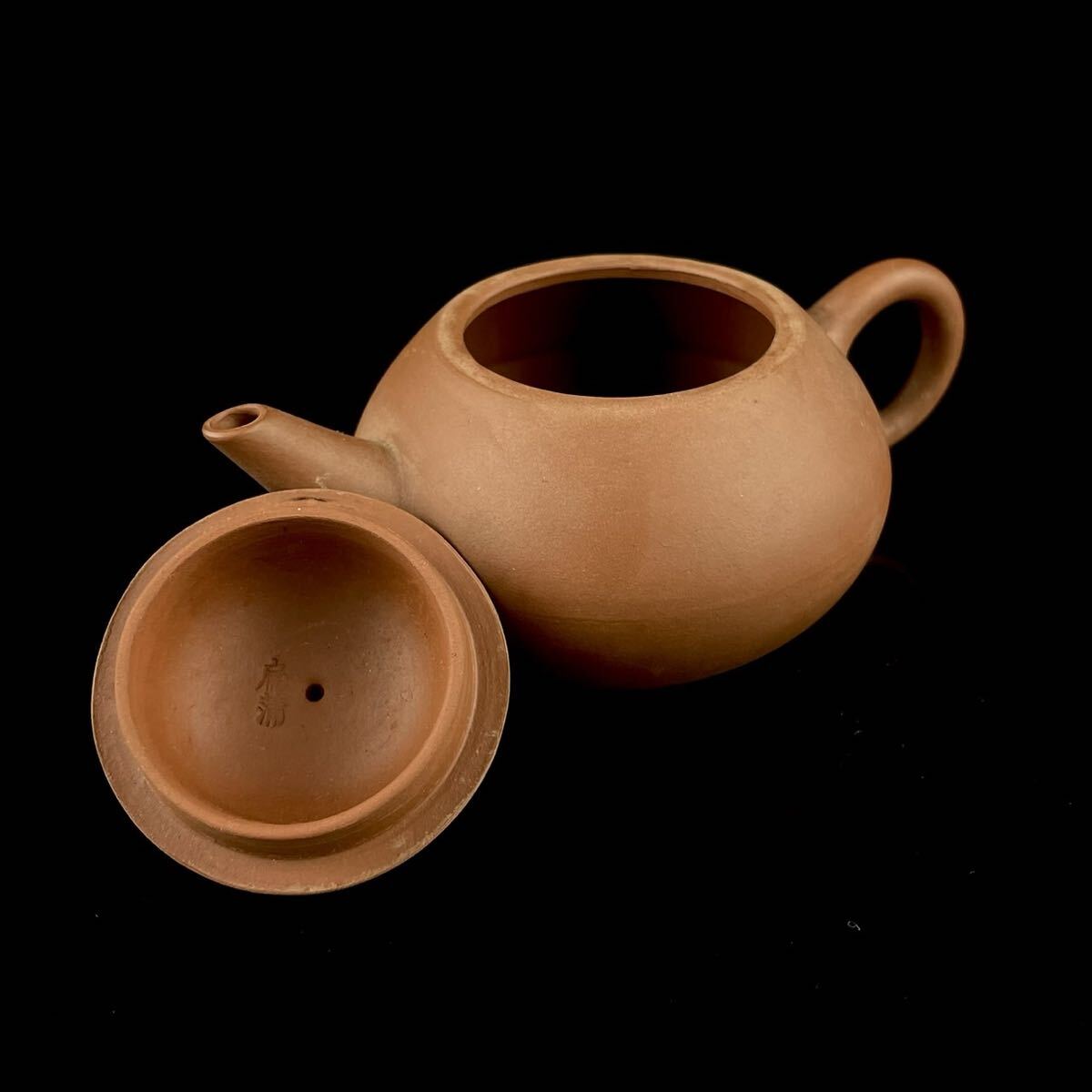 唐物 朱泥 荊渓恵孟臣 扁蒲 急須 砲口 紫砂 紫泥 茶壷 茶器 中国宜興 中国古玩_画像8