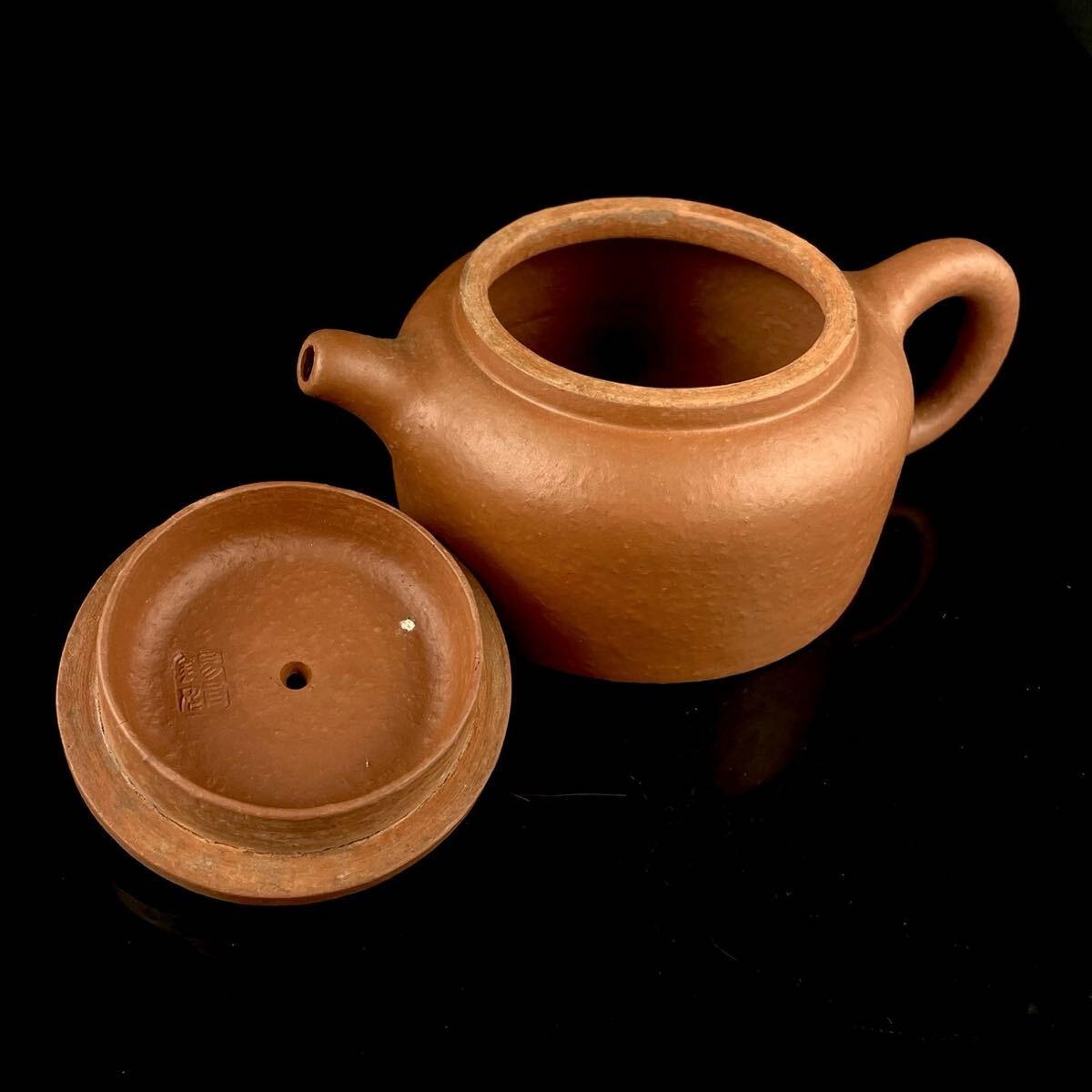 唐物 朱泥 梨皮 急須 在銘 在印 紫砂 紫泥 茶壷 茶器 中国宜興 中国古玩（1b1027 1/5 10）_画像8