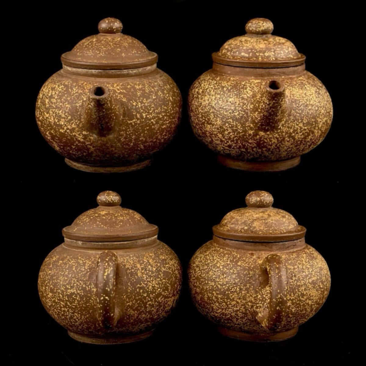 唐物 朱泥 梨皮 砲口 急須 一対 紫砂 紫泥 茶壷 茶器 中国宜興 中国古玩（1b1111ka 70）_画像3