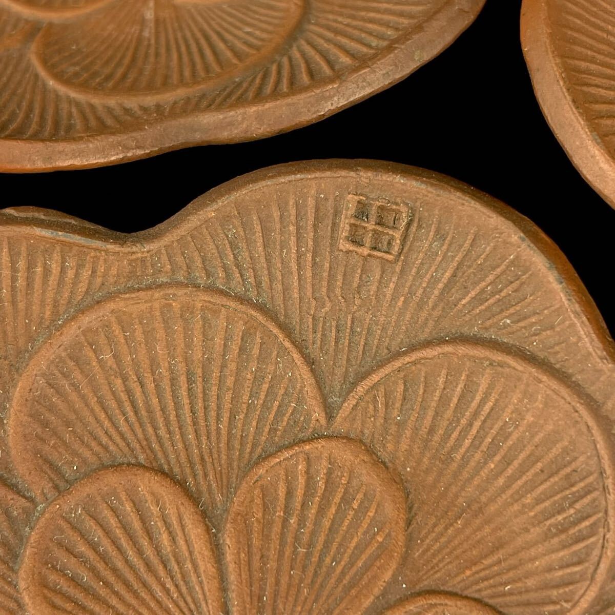 唐物 朱泥 茶托 小皿 梅形 五客 紫砂 紫泥 茶器 中国宜興 中国古玩（1b1111ka 5）_画像7