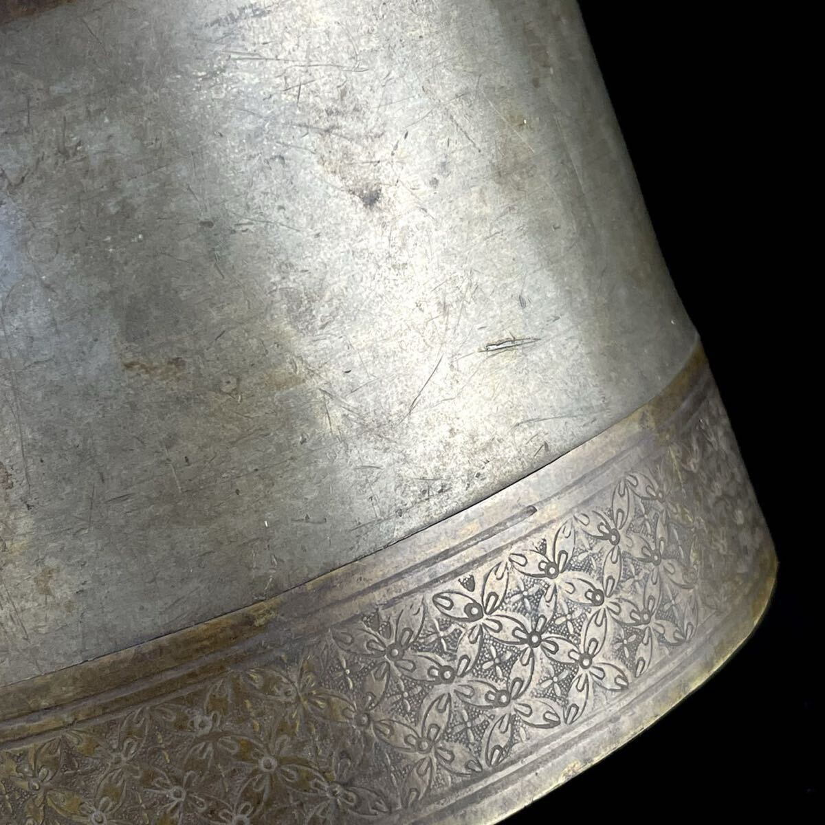 煎茶道具 唐物 点銅 乾茂號造 古錫 錫製 茶こぼし 茶器 茶壷 茶入 時代 中国古玩（6b1111ka 0）_画像8