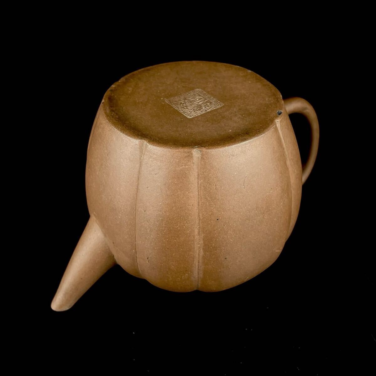 煎茶道具 唐物 朱泥 在銘 急須 砲口 獅子摘 紫砂 紫泥 茶壷 茶器 中国宜興 （b111/2 0）_画像9