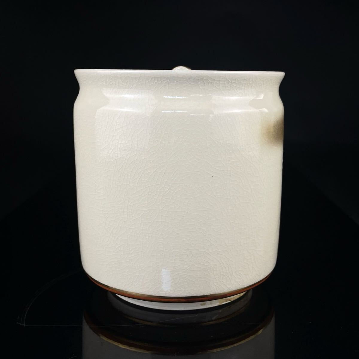 茶道具 九谷焼 秋花水指 堀内宗完書付 金彩色絵 古美術（8b060828）_画像4