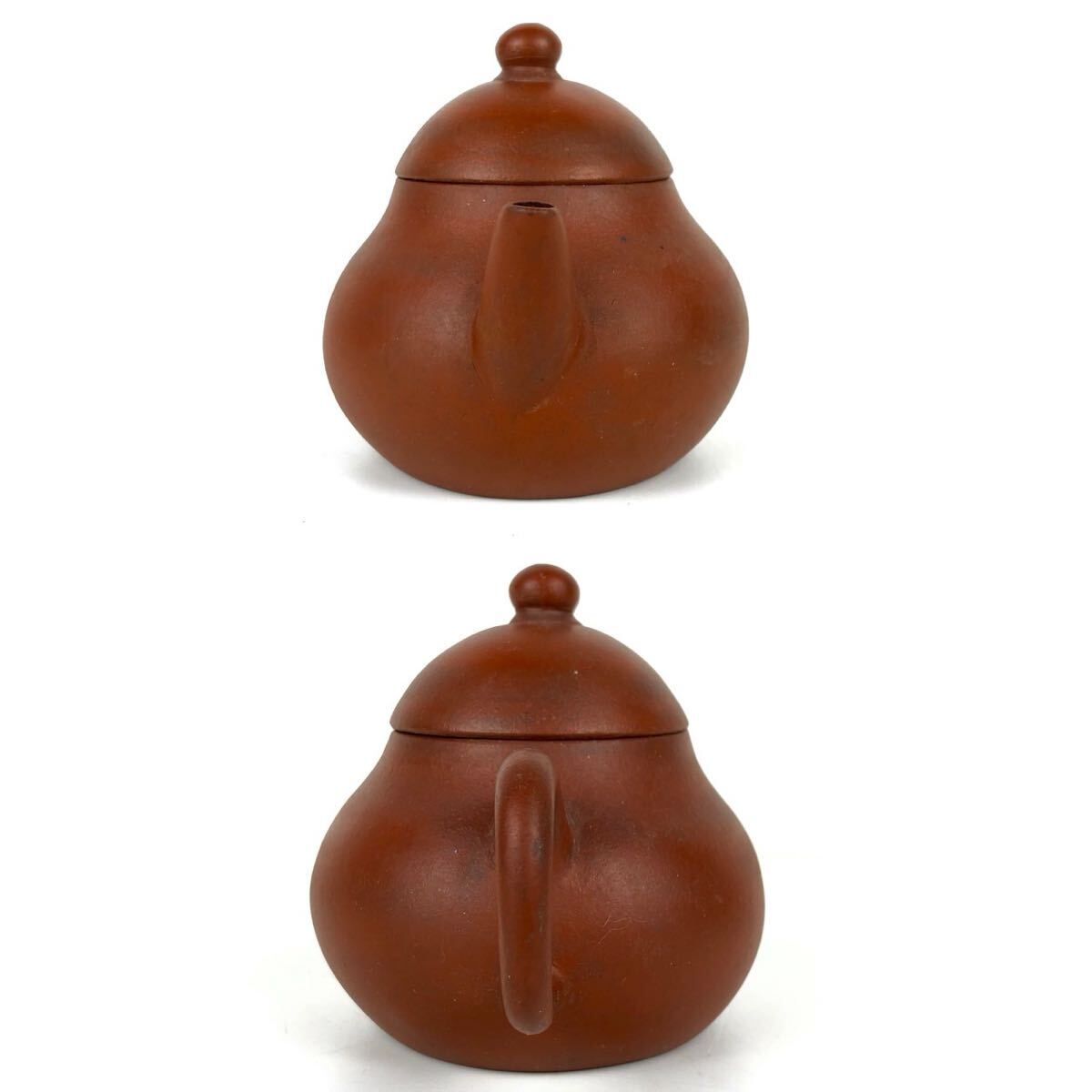 煎茶道具 唐物 朱泥 孟臣 底款 水平 急須 茶壷 茶壺 紫泥 紫砂 中国古玩 時代品 【4b11229 5】_画像2