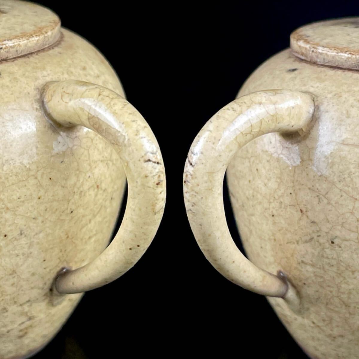 煎茶道具 唐物 黄釉 朱泥 白泥 砲口 急須 紫砂 茶器 茶壷 紫泥 中国古玩（3b110705 2/2 0）_画像5