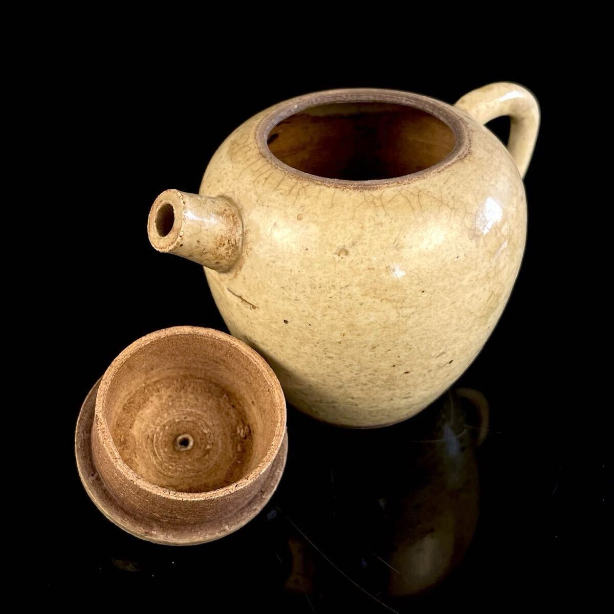 煎茶道具 唐物 黄釉 朱泥 白泥 砲口 急須 紫砂 茶器 茶壷 紫泥 中国古玩（3b110705 2/2 0）_画像8