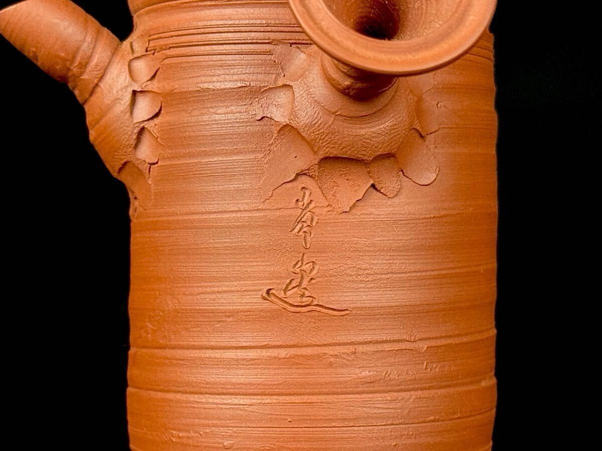 煎茶道具 山田 常山 造 朱泥 横手 急須 茶壷 常滑焼 時代 【2a092522 0】_画像8