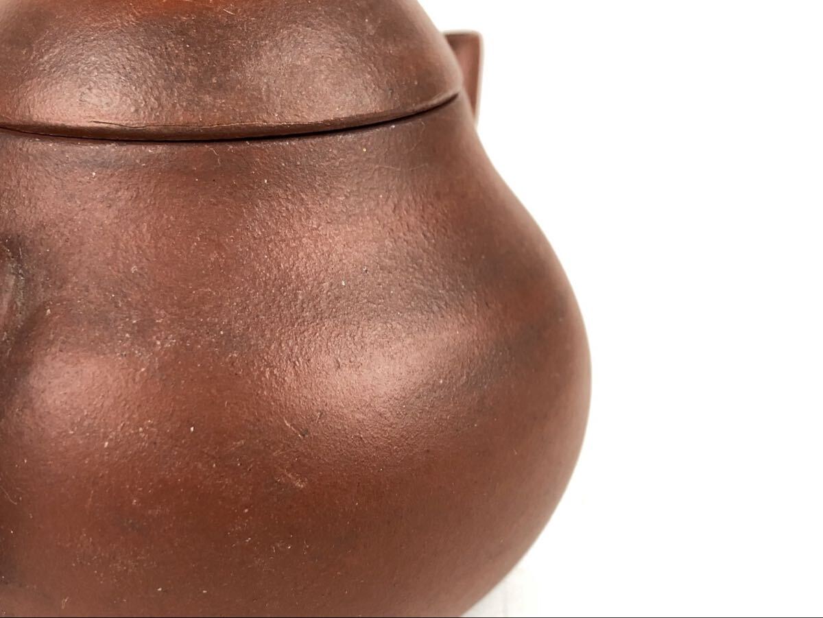 煎茶道具 唐物 朱泥 孟臣 底款 水平 急須 茶壷 茶壺 紫泥 紫砂 中国古玩 時代品 【4b11229 5】_画像6