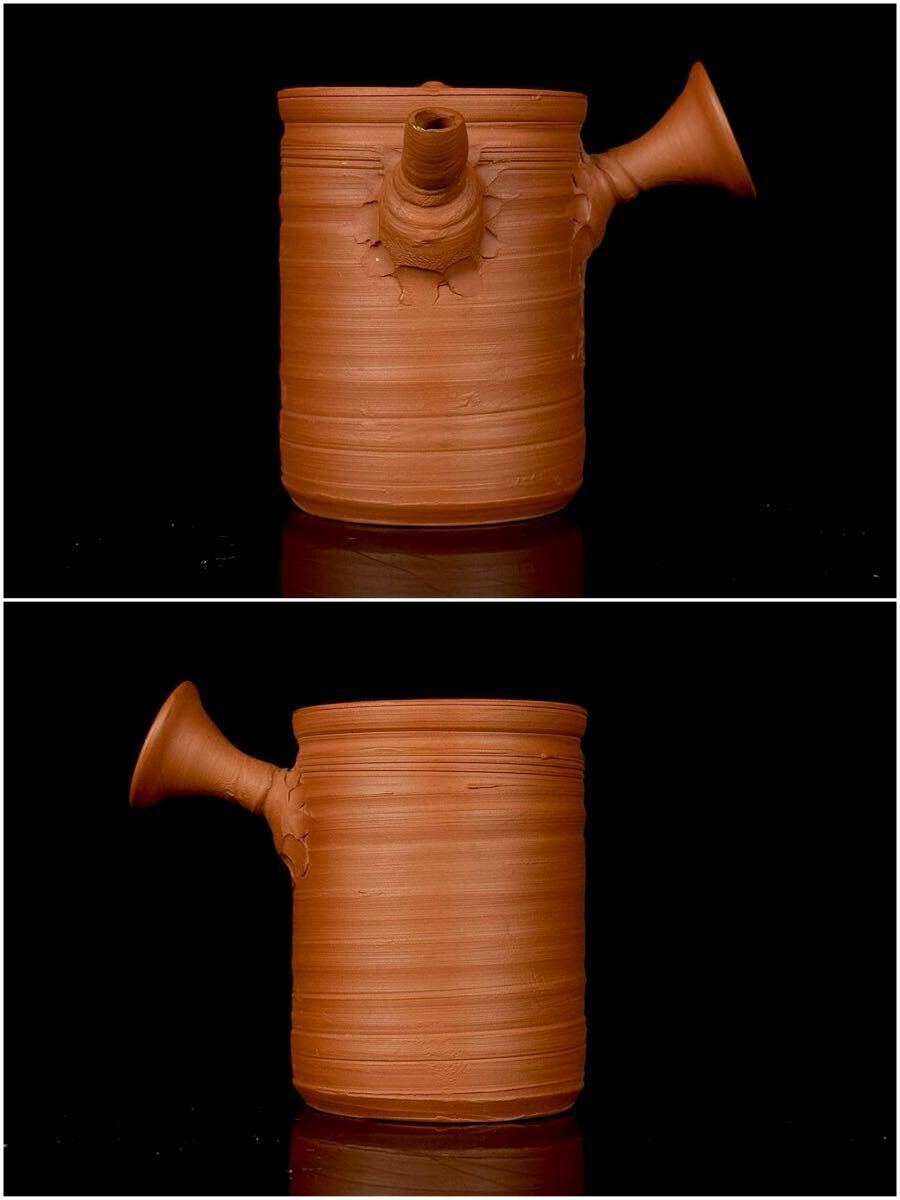 煎茶道具 山田 常山 造 朱泥 横手 急須 茶壷 常滑焼 時代 【2a092522 0】_画像2