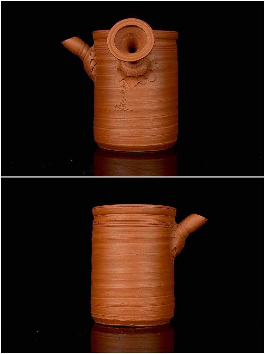 煎茶道具 山田 常山 造 朱泥 横手 急須 茶壷 常滑焼 時代 【2a092522 0】_画像3