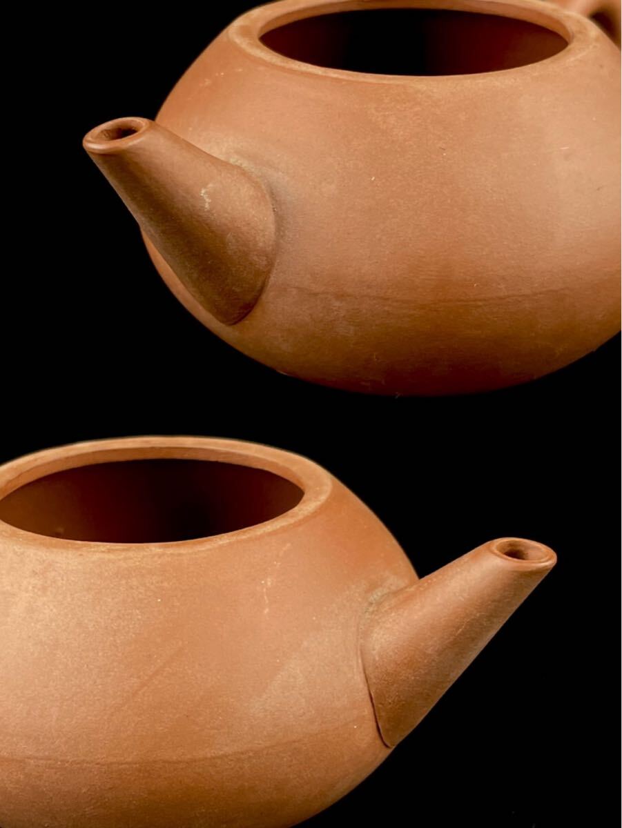 唐物 朱泥 荊渓恵孟臣 扁蒲 急須 砲口 紫砂 紫泥 茶壷 茶器 中国宜興 中国古玩_画像4
