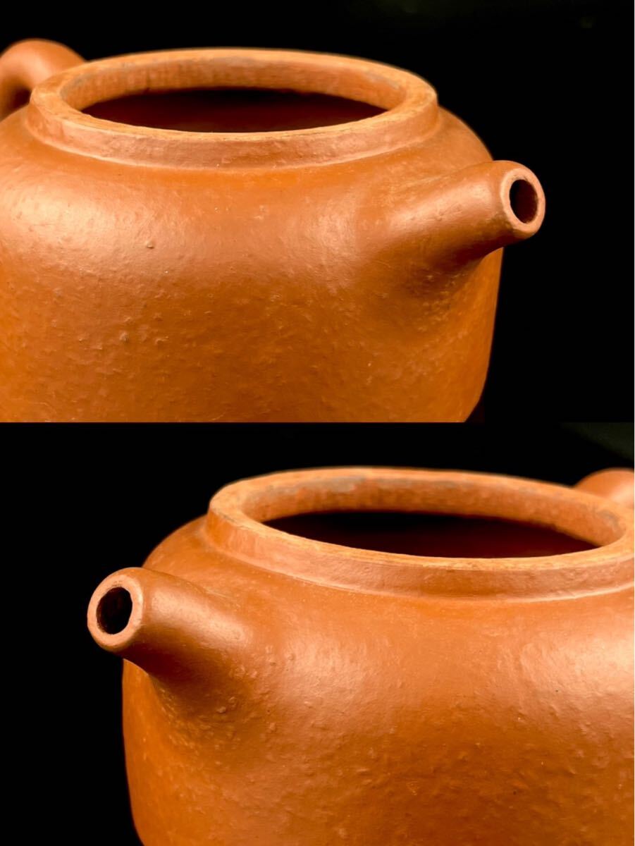 唐物 朱泥 梨皮 急須 在銘 在印 紫砂 紫泥 茶壷 茶器 中国宜興 中国古玩（1b1027 1/5 10）_画像4