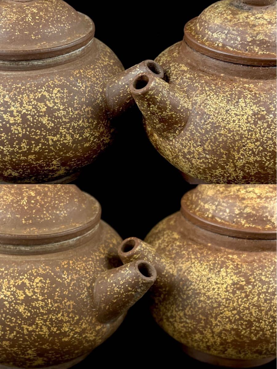 唐物 朱泥 梨皮 砲口 急須 一対 紫砂 紫泥 茶壷 茶器 中国宜興 中国古玩（1b1111ka 70）_画像5