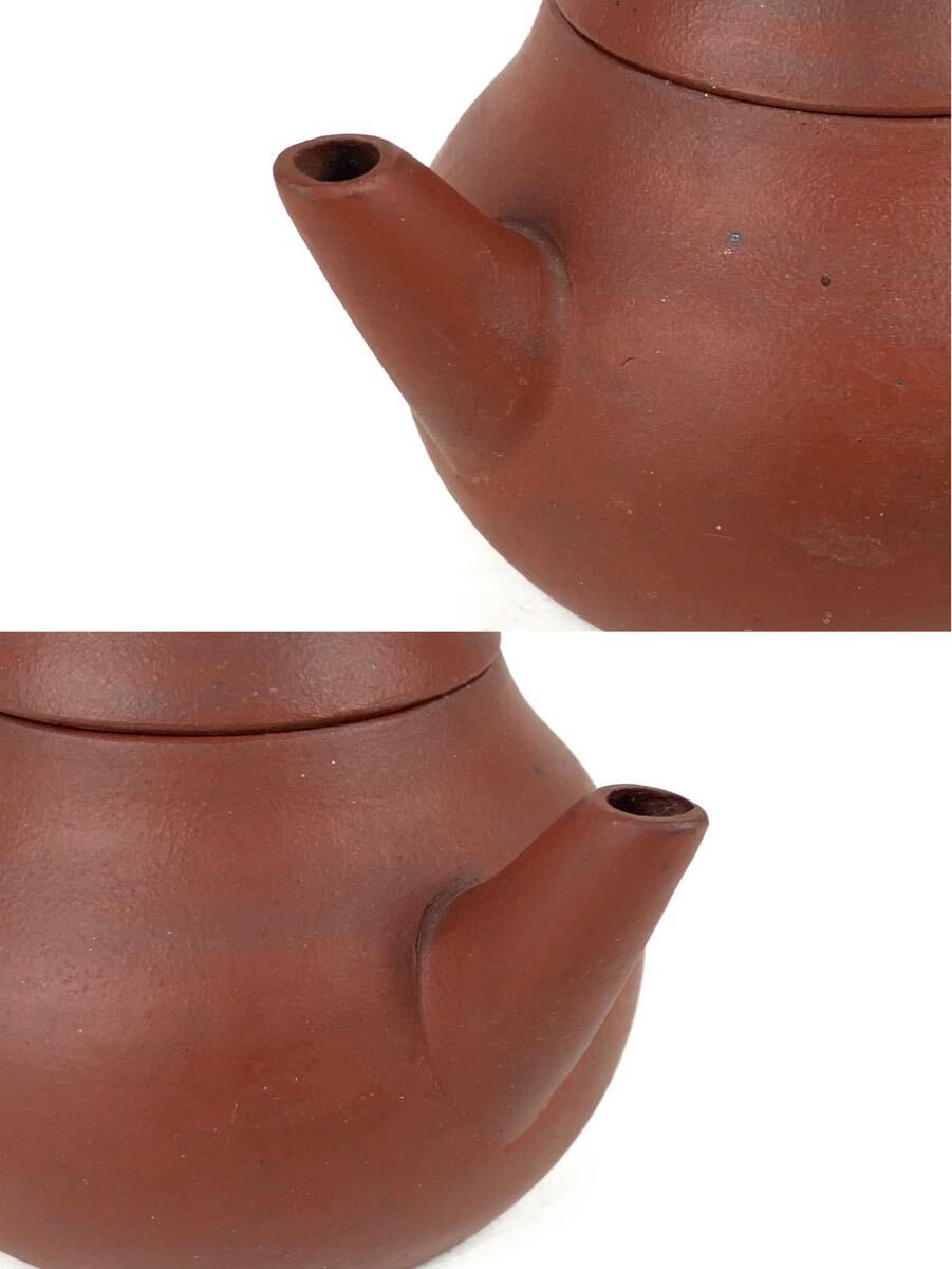 煎茶道具 唐物 朱泥 孟臣 底款 水平 急須 茶壷 茶壺 紫泥 紫砂 中国古玩 時代品 【4b11229 5】_画像4