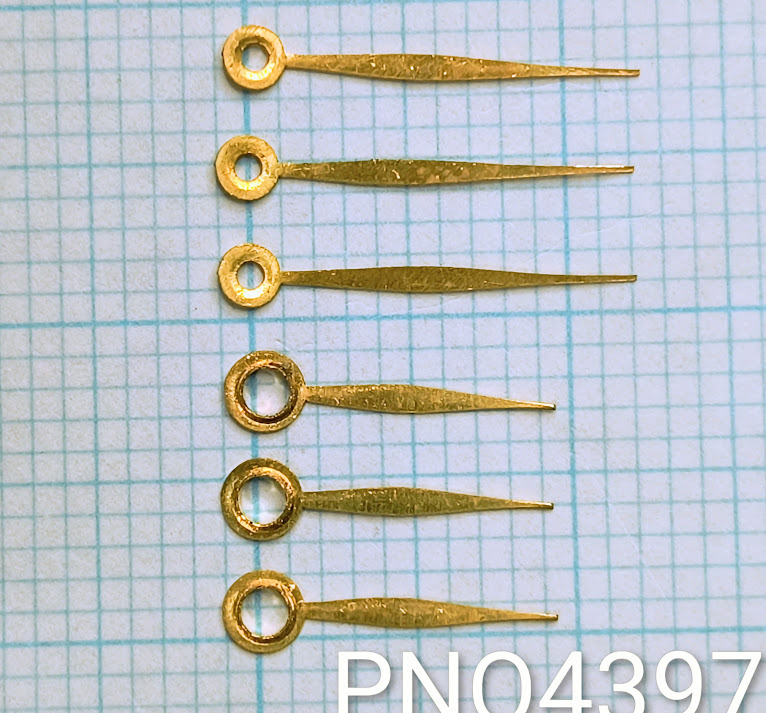 (★2)汎用アンティーク時計パーツ (針/ケン/Hands) 9mm+12mm 金色/ゴールド【郵便送料無料】PNO4397_画像4