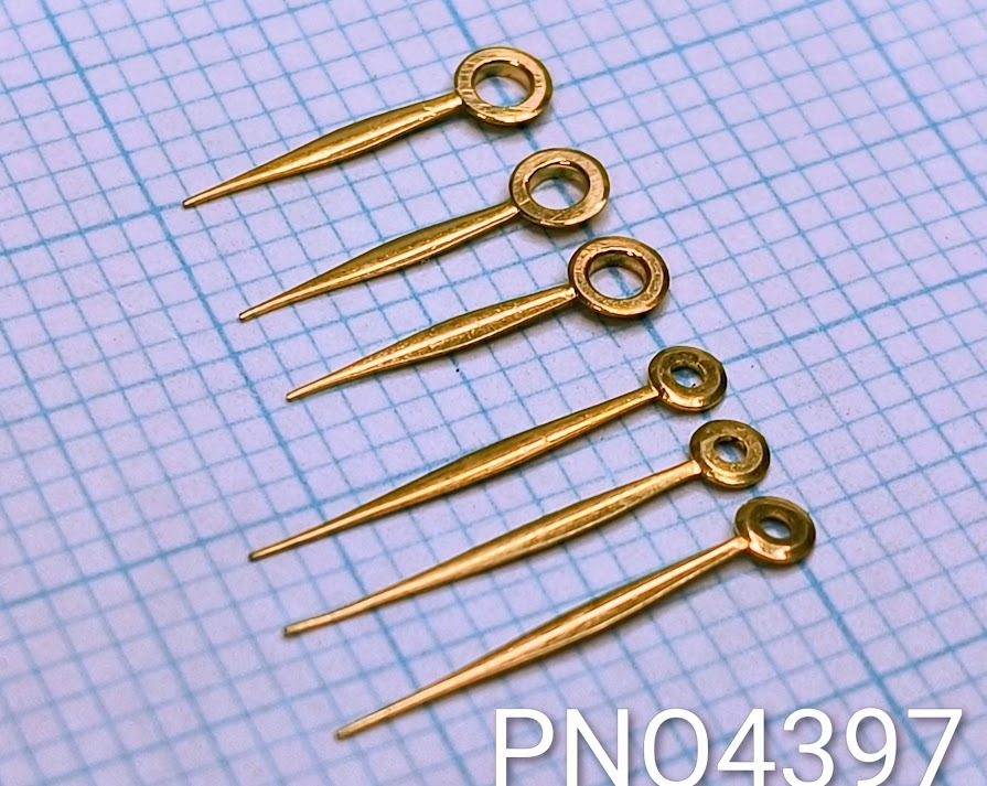 (★2)汎用アンティーク時計パーツ (針/ケン/Hands) 9mm+12mm 金色/ゴールド【郵便送料無料】PNO4397_画像3