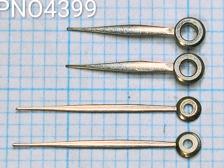 (★2)汎用アンティーク時計パーツ (針/ケン/Hands) 10mm+14mm 銀色/白色【郵便送料無料】PNO4399_画像3