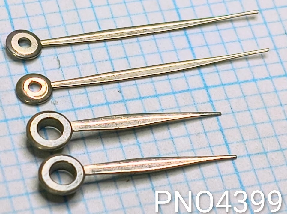 (★2)汎用アンティーク時計パーツ (針/ケン/Hands) 10mm+14mm 銀色/白色【郵便送料無料】PNO4399_画像2