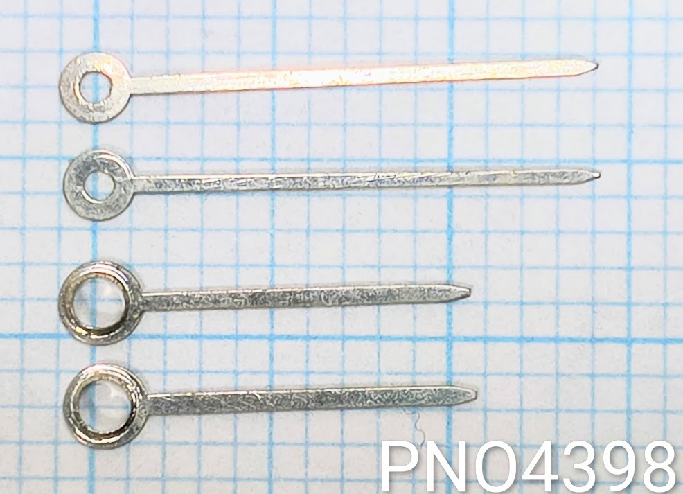 (★2)汎用アンティーク時計パーツ (針/ケン/Hands) 10mm+14mm 銀色/白色【郵便送料無料】PNO4398_画像3