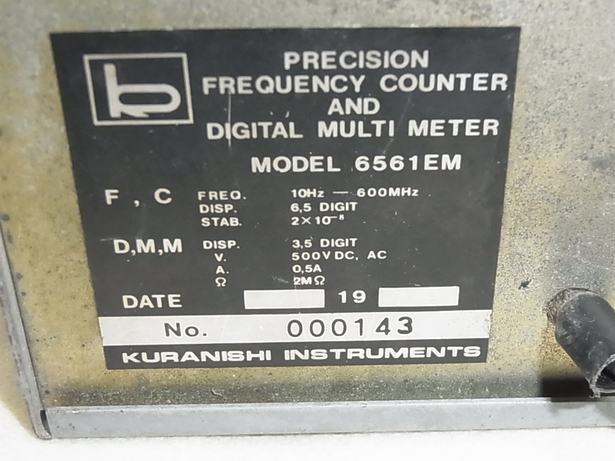 KURANISHI クラニシ 6561EM 600MHz周波数カウンタ + マルチメーター PRECISION FREQUENCY COUNTER AND DIGITAL MULTIMETER 中古品_画像5