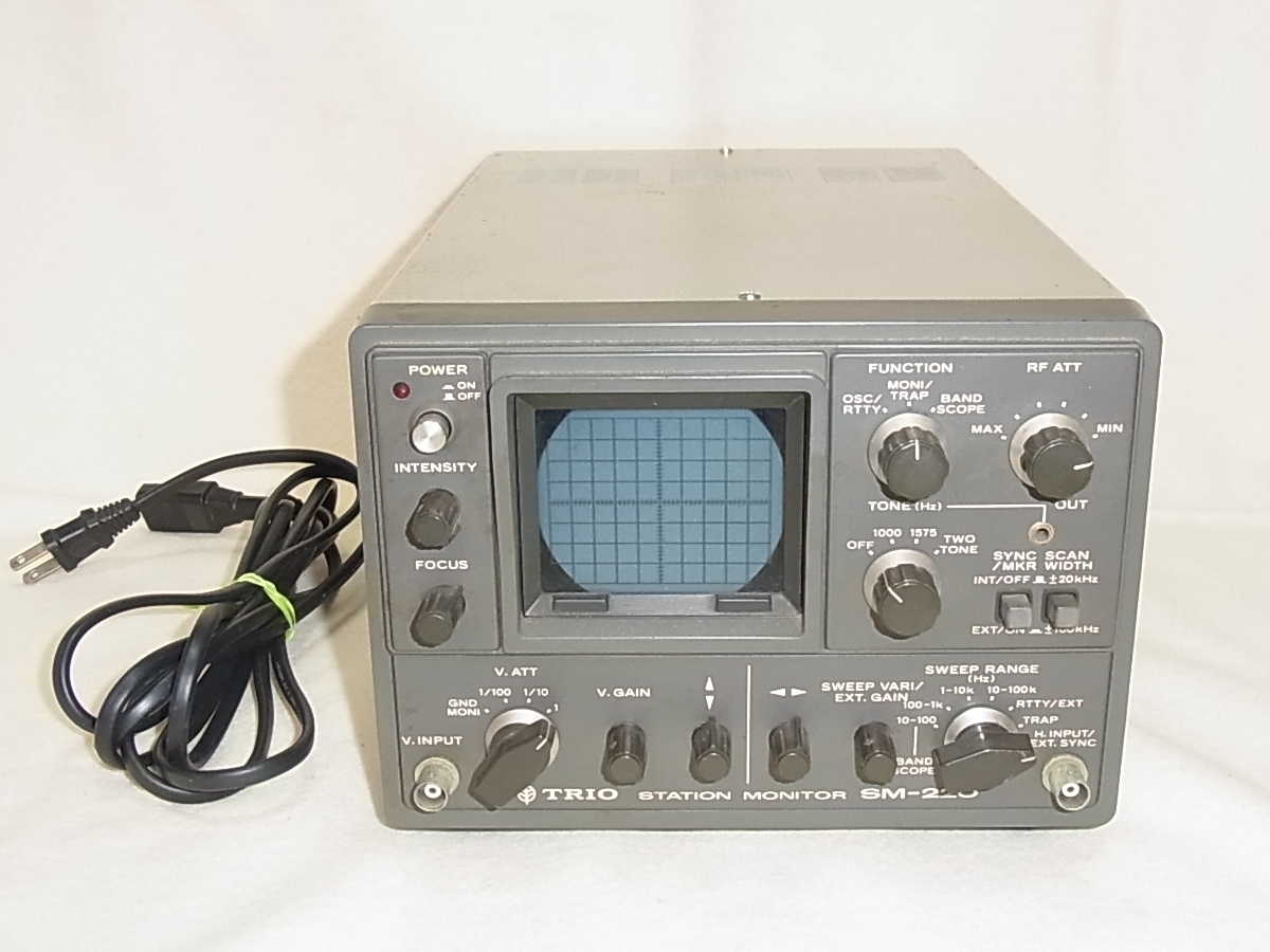 TRIO トリオ SM-220 STATION MONITOR ステーションモニター BS-8 バンドスコープユニット内蔵 点しか表示せず 中古ジャンク品_画像1