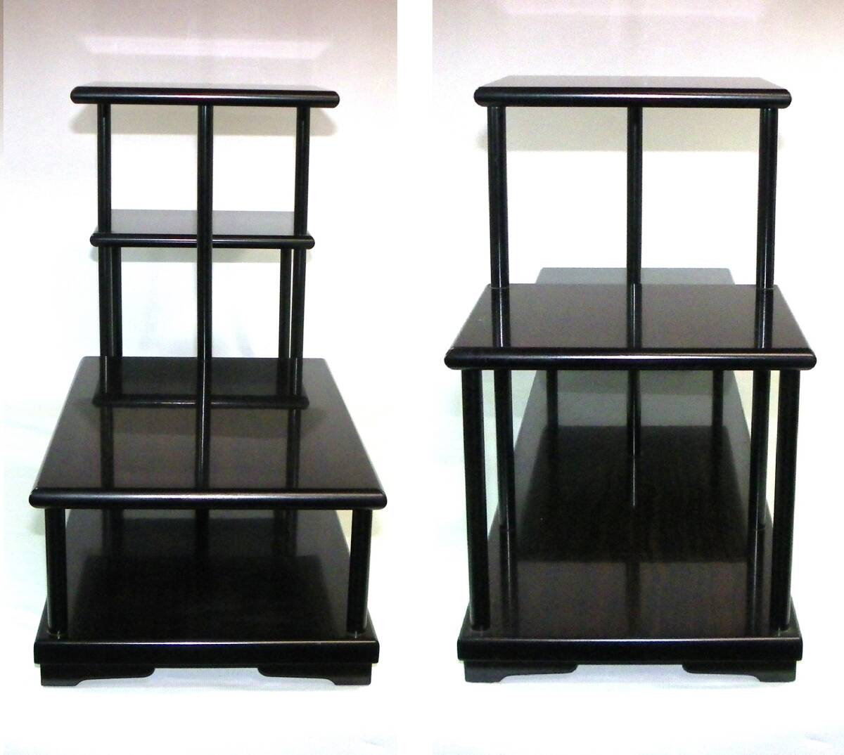 ゆうパック.140サイズ送料記載済み　飾り台 違い棚　香炉.花器.銅像.その他.小物等　床の間にH/33.5ｃｍ位　60ｃｍ位ｘ20ｃｍ位（赤枠.楽）_画像3