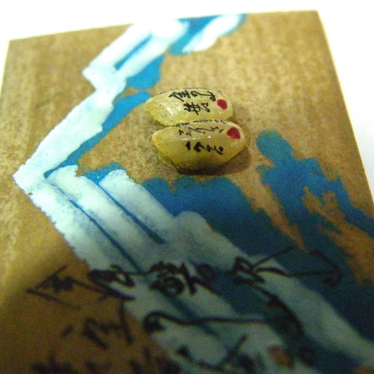 定形外郵便.140円発送OK　米粒に文字　小さな字　米粒.2つ　桐箱入り.米粒　（赤枠.楽）_画像6