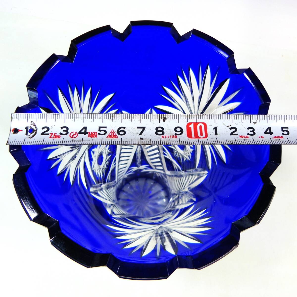 ゆうパック.80サイズ送料記載済み 切子 花瓶 フラワーポット Flower vase ワレも欠けも無し(赤枠.樂多我)_画像10