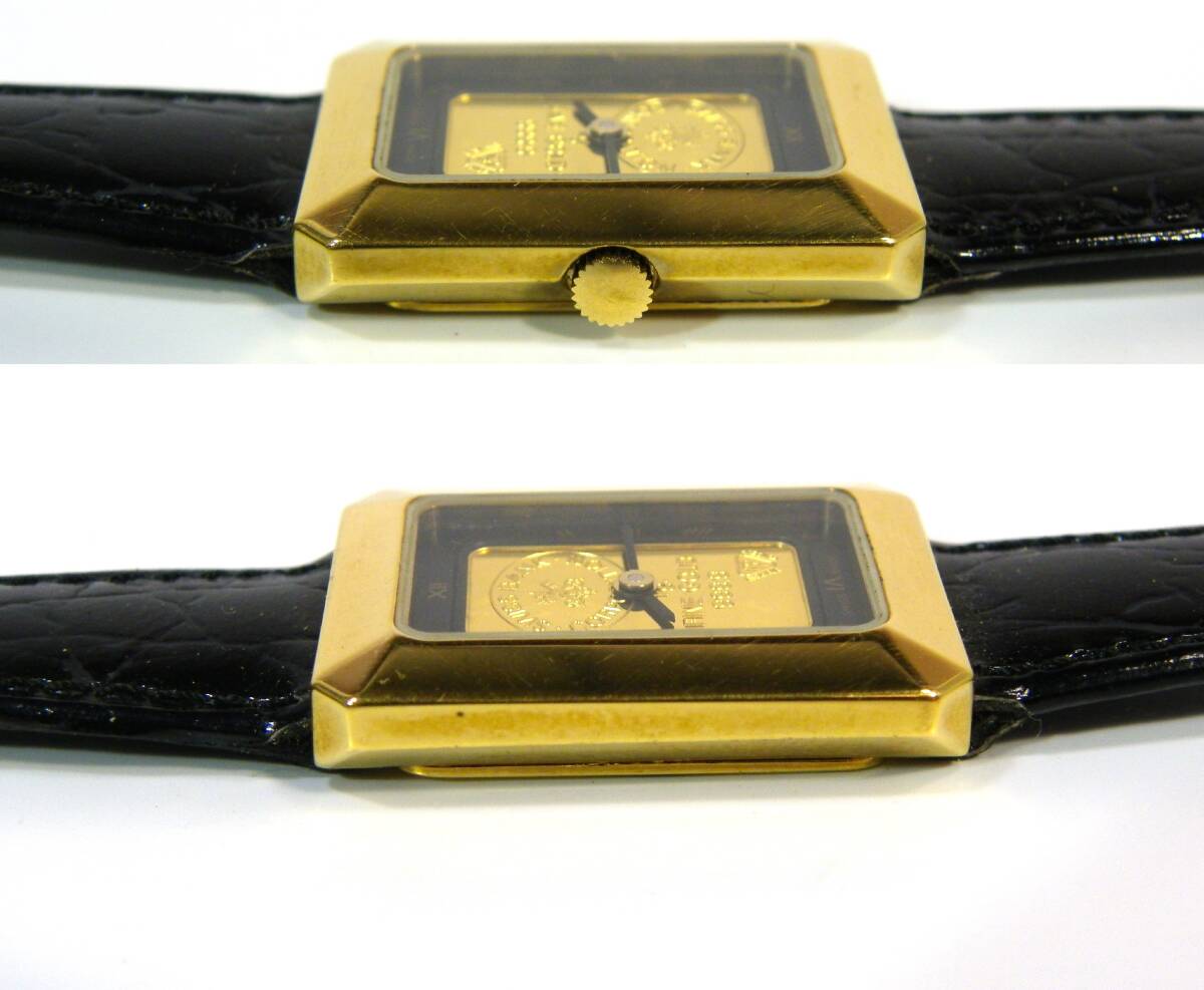  нестандартная пересылка.390 иен отправка OK Швейцария Bank печать чистота 999.9 in gotoGOLD женский. золотой часы здесь . обратная сторона крышка открыть . не Junk ( красный рамка-оправа. приятный )