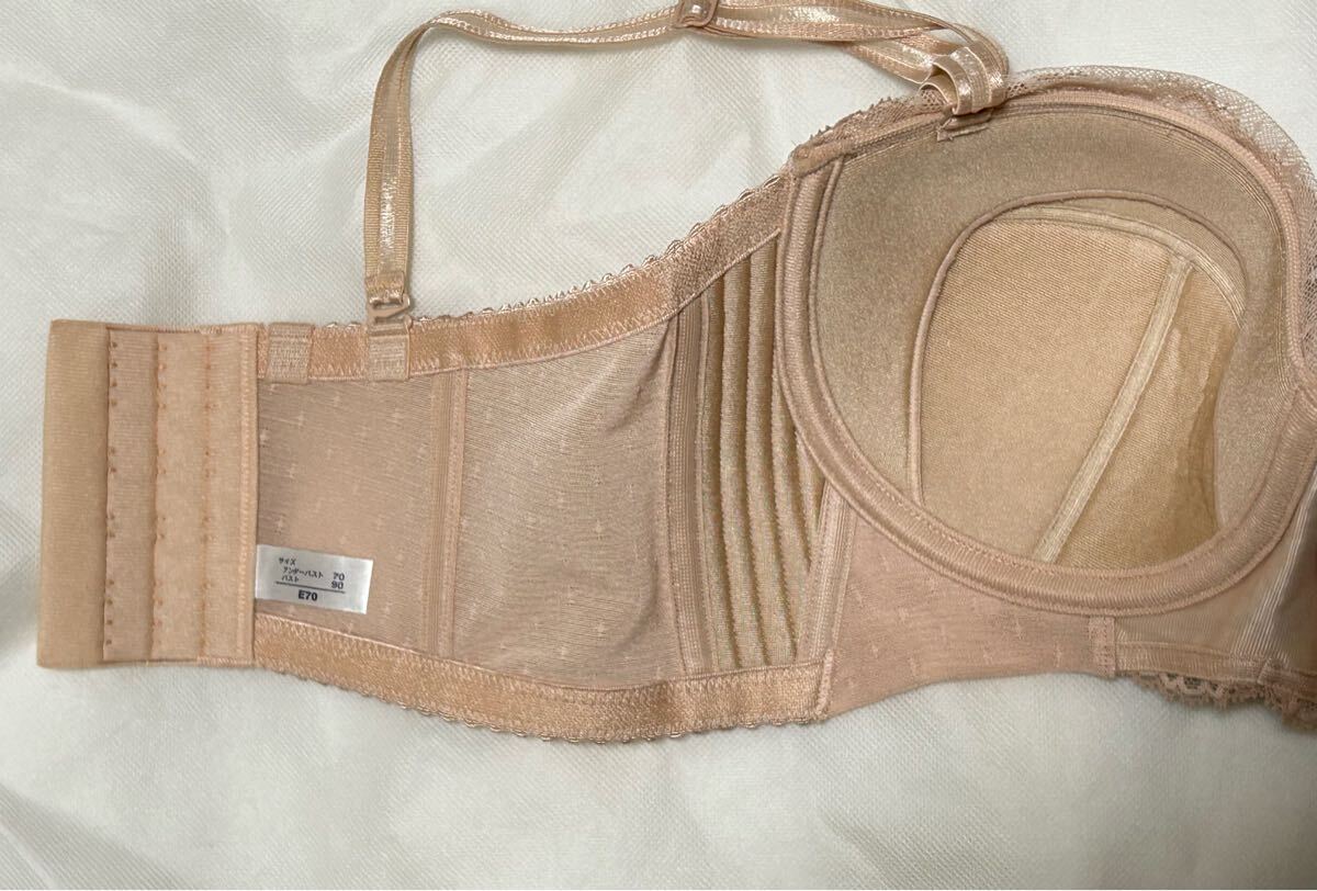 マルコ 補整下着 体型補整 リュミエス　1/ 2カップショートブラジャー ロゼ 美品　E70_画像2