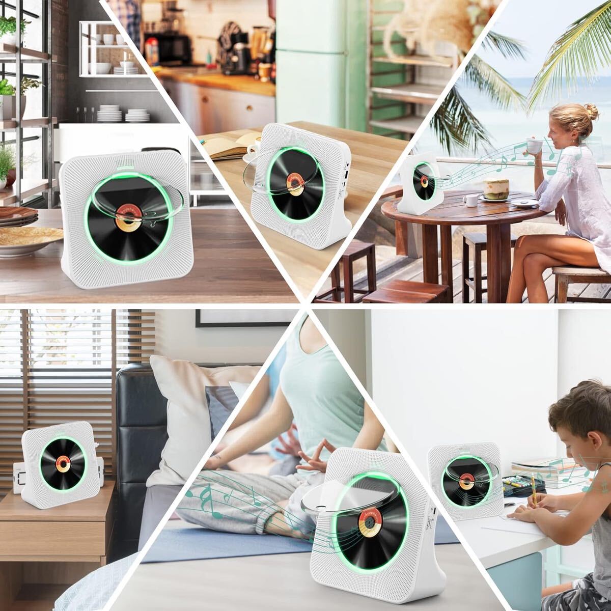 613 ポータブルCDプレーヤー 卓上 Bluetooth スピーカー CDプレーヤー 多機能 Bluetooth受信 デスク オーディオ機器 スピーカー ラジオ_画像8