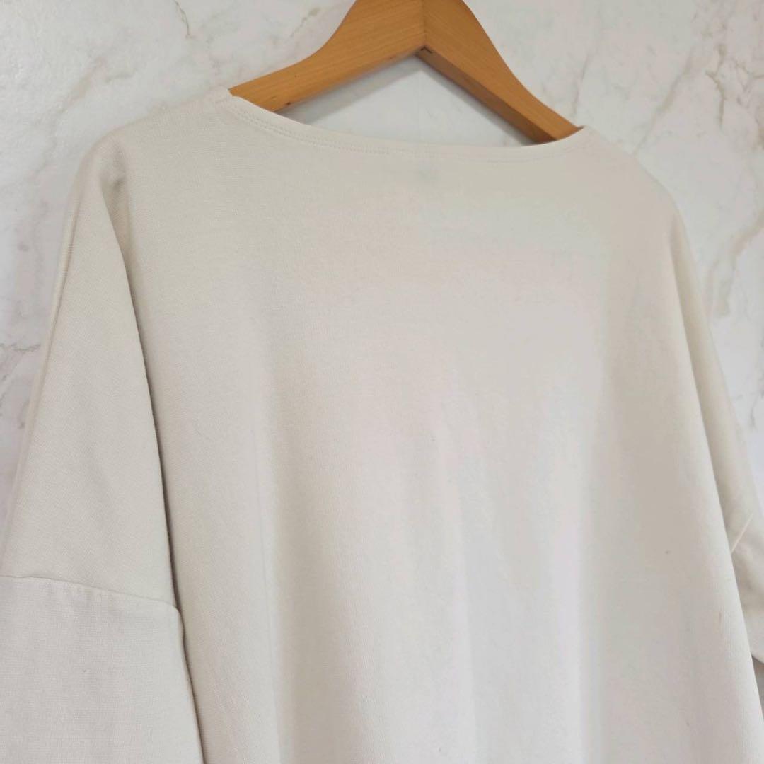 アメリカンホリック カットソー M-Lアイボリー 無地 サイドスリット シンプル_画像9