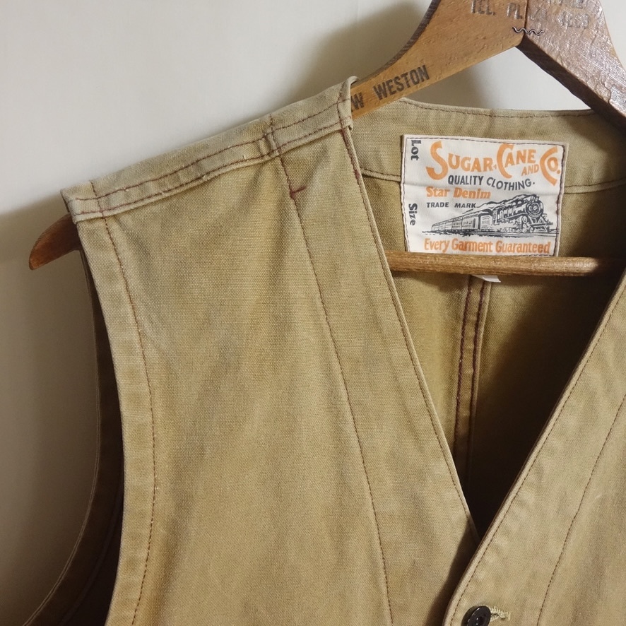 【SUGAR CANE シュガーケーン 13oz ブラウンダック ワークベスト 42（XL）】SC14375 シンチバック 東洋エンタープライズ _画像3