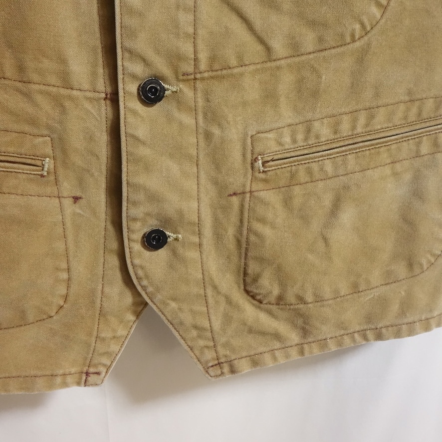 【SUGAR CANE シュガーケーン 13oz ブラウンダック ワークベスト 42（XL）】SC14375 シンチバック 東洋エンタープライズ _画像4