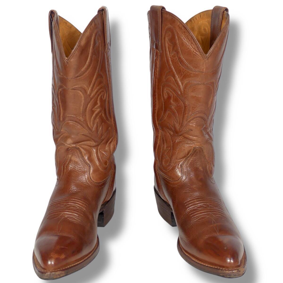 即決★メキシコ製 FRYE★26cm レザーウエスタンブーツ フライ メンズ 8 B 茶 本革 カウボーイブーツ 本皮_画像2