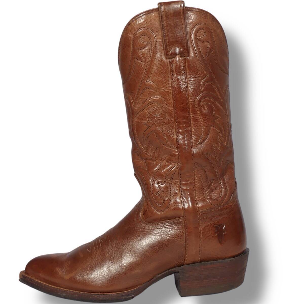 即決★メキシコ製 FRYE★26cm レザーウエスタンブーツ フライ メンズ 8 B 茶 本革 カウボーイブーツ 本皮_画像4