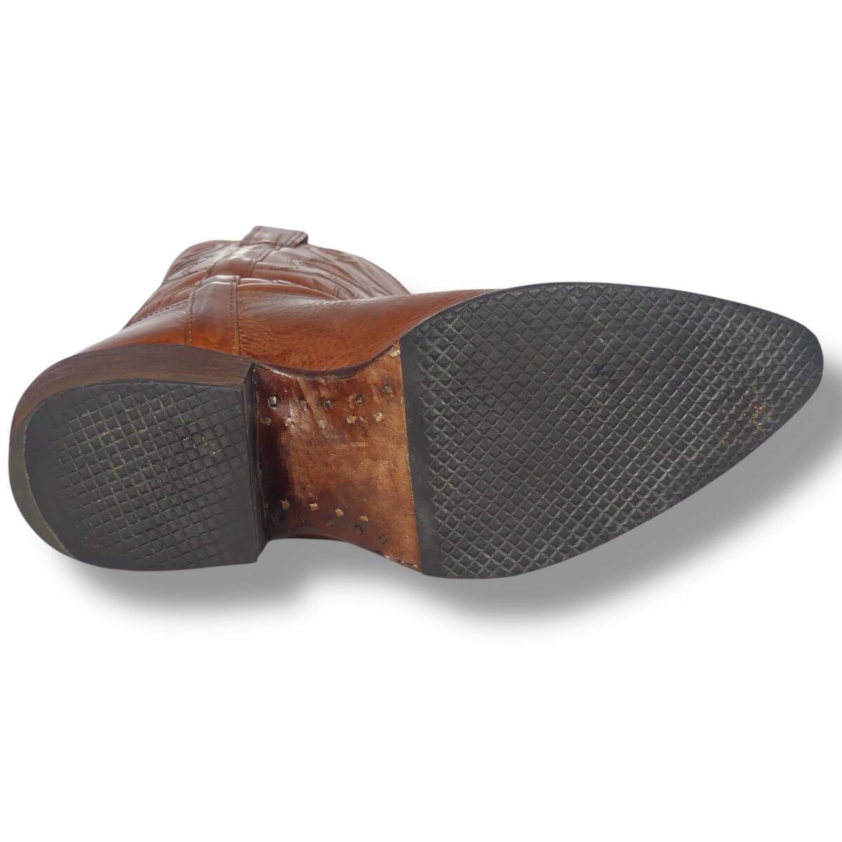 即決★メキシコ製 FRYE★26cm レザーウエスタンブーツ フライ メンズ 8 B 茶 本革 カウボーイブーツ 本皮_画像6