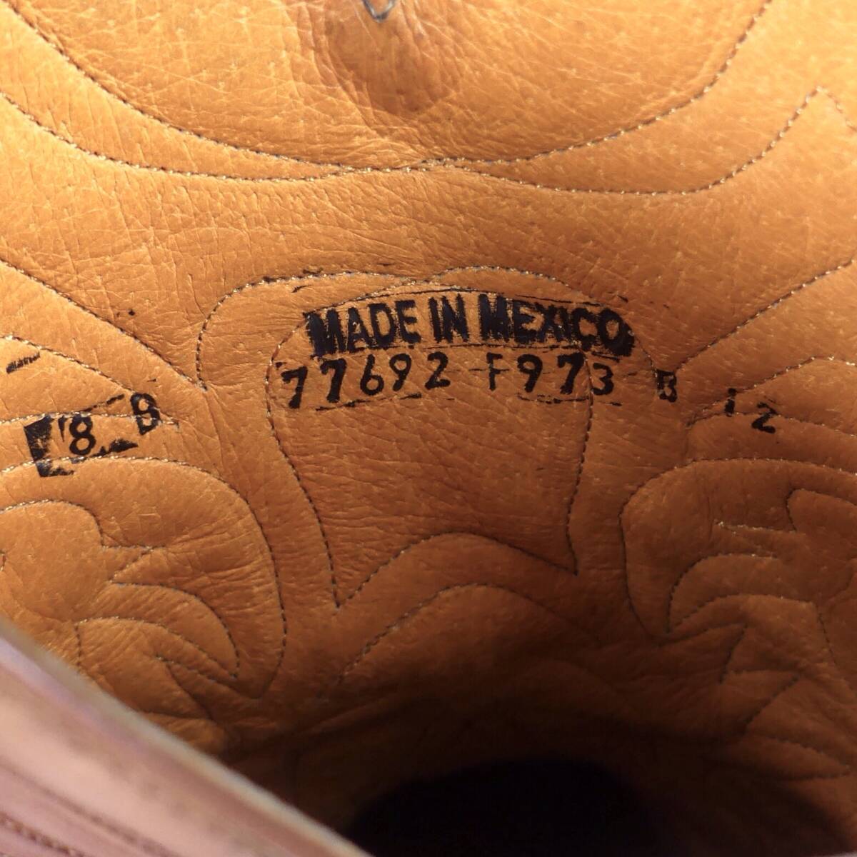 即決★メキシコ製 FRYE★26cm レザーウエスタンブーツ フライ メンズ 8 B 茶 本革 カウボーイブーツ 本皮_画像7