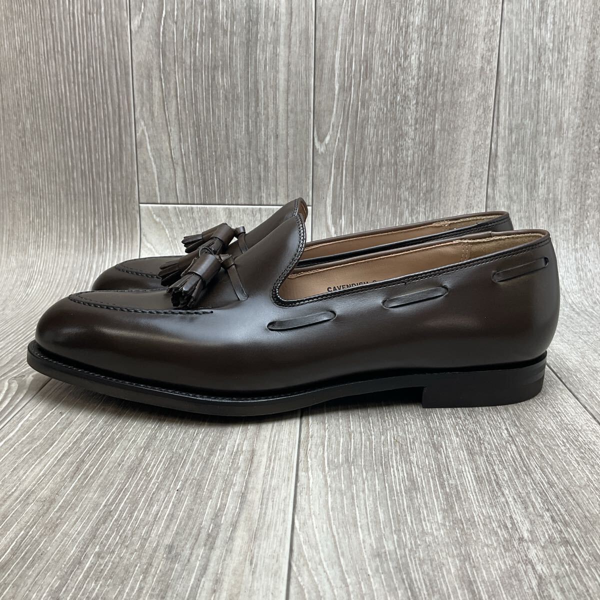 【アウトレット】CROCKETT&JONES◆CAVENDISH2◆ダークブラウン◆サイズ8.5 紳士革靴タッセルローファー英国製クロケットアンドジョーンズ_画像3