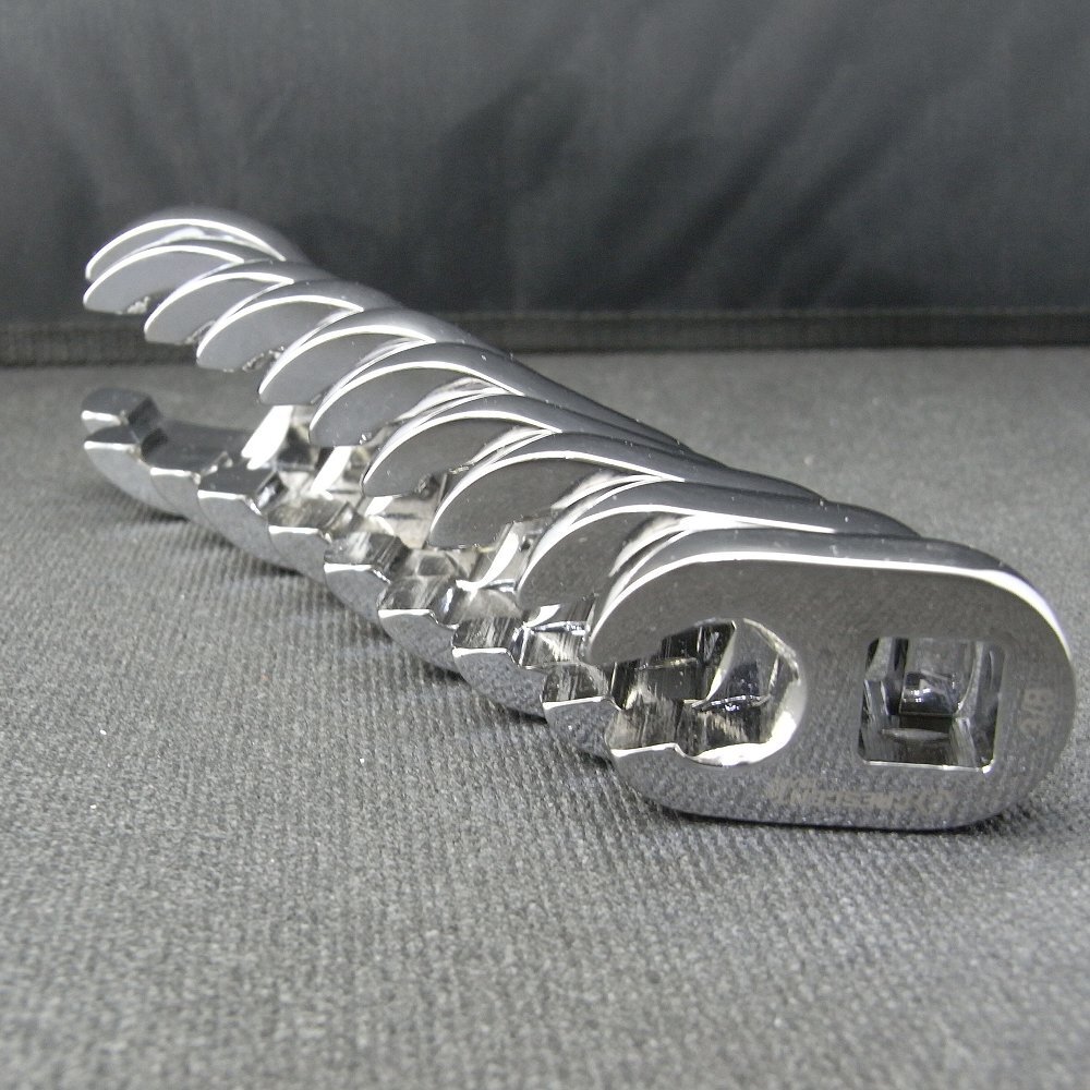 クローフットレンチセット　インチサイズ　差込角９．５　フレアナット　１０ピースセット_画像5